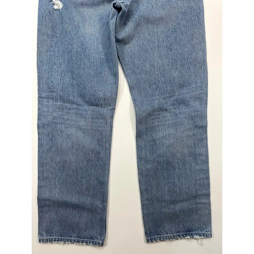 AGOLDE 90’s Distressed Relaxed Straight Leg High Rise Denim Jeans Size 27